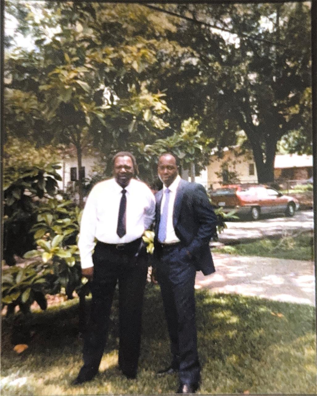 Cloyd Benjamin with a friend